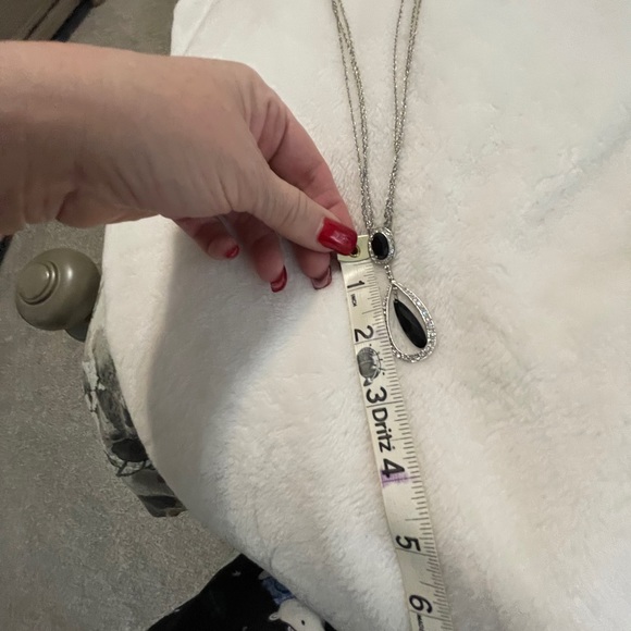 NWT necklace and earrings set. Rhinestone & black - Picture 4 of 7